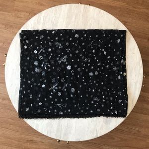 *** SOLD*** Saint Laurent Black Floral Print Scarf